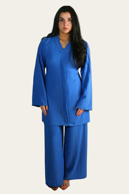 Waffle Mid-length Co-ord with belt
