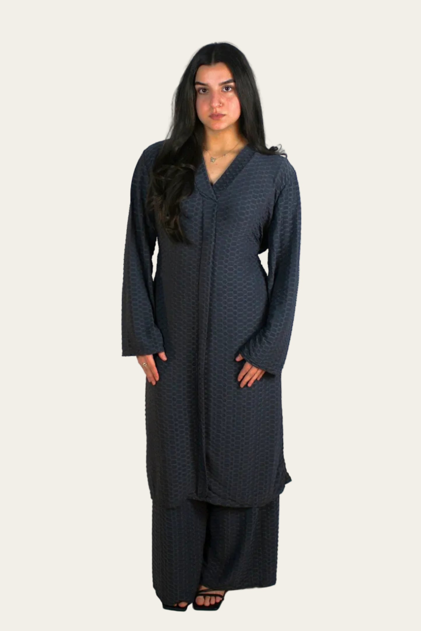 Waffle Long-length Co-ord with side slit