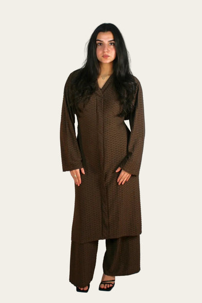 Waffle Long-length Co-ord with side slit