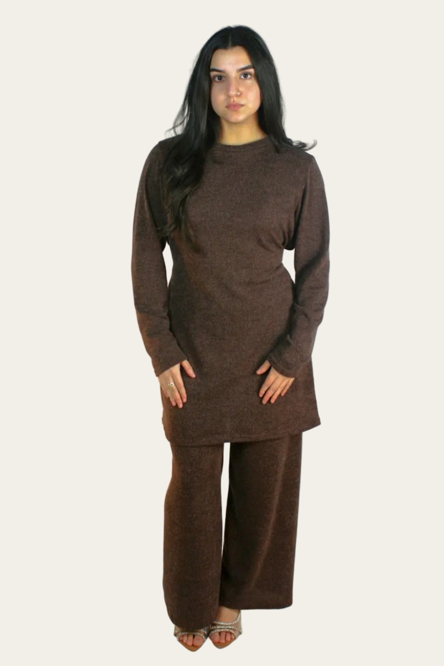Warm Knitted Co-ord set with belt