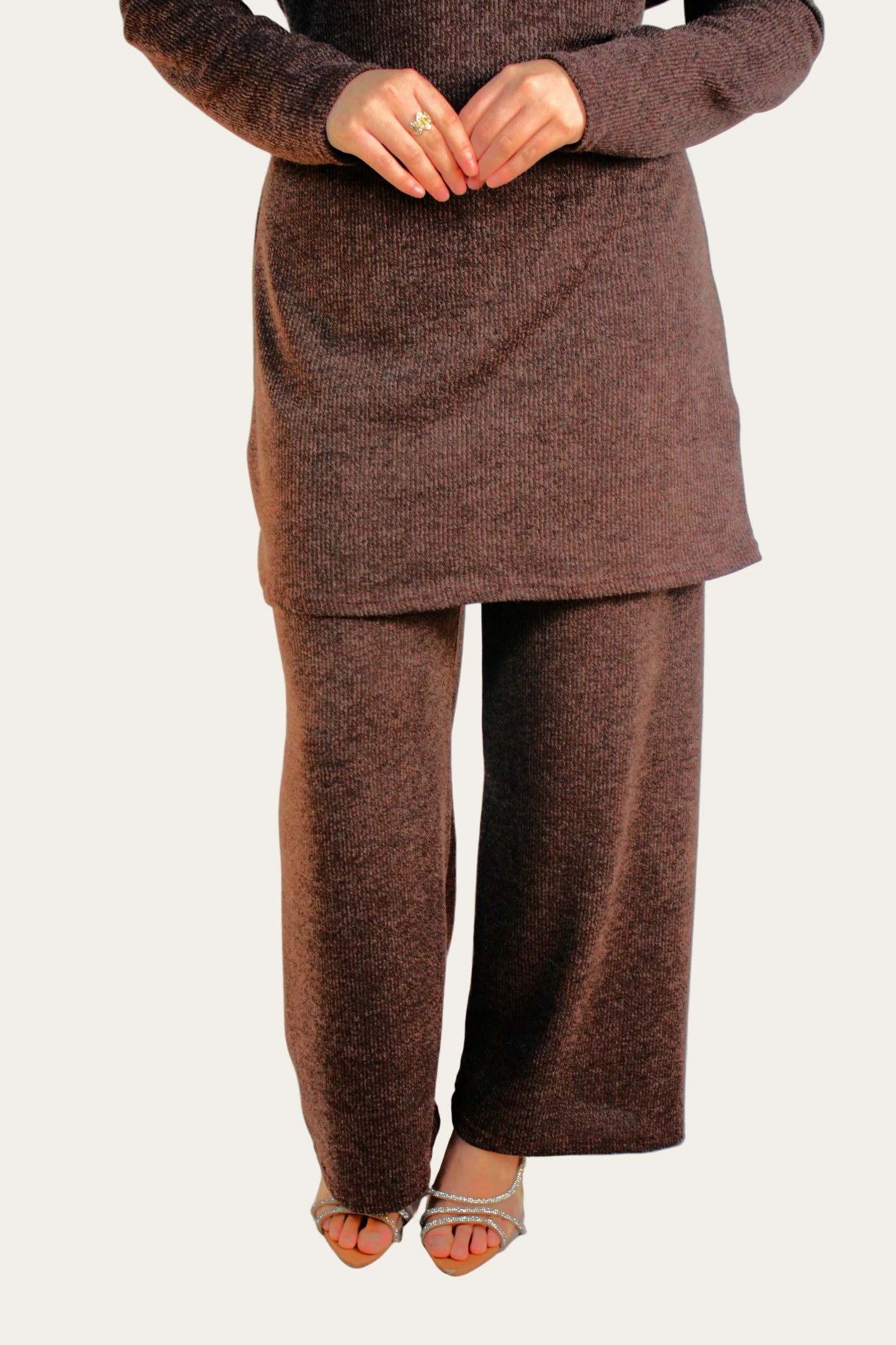 Warm Knitted Co-ord set with belt
