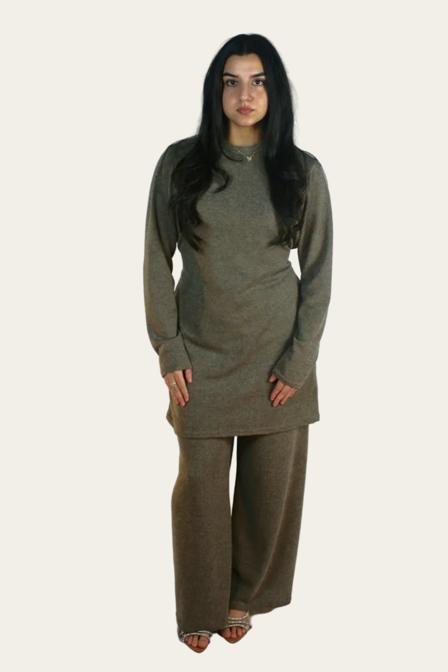 Warm Knitted Co-ord set with belt