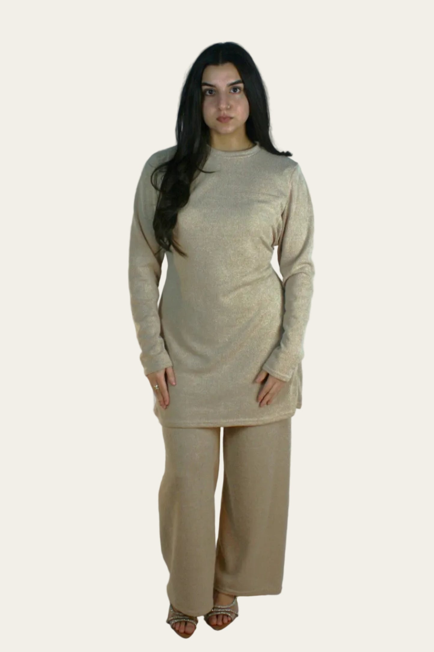 Warm Knitted Co-ord set with belt