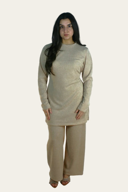 Warm Knitted Co-ord set with belt