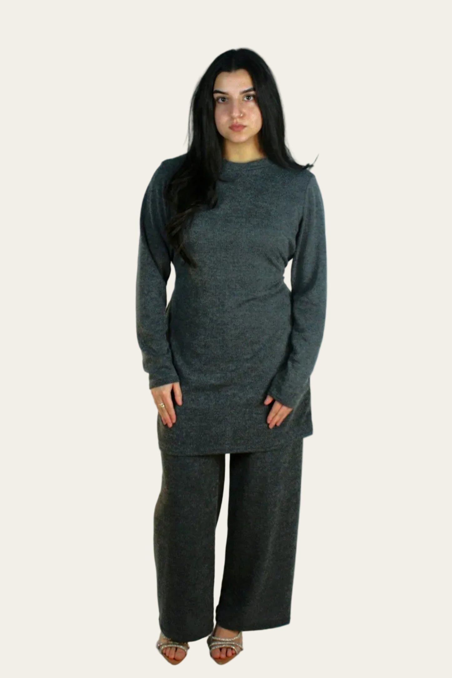 Warm Knitted Co-ord set with belt